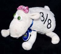 Serta Sheep # 3/8 Girl Plush Lovey Pink Bow Green Eyes